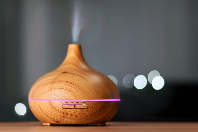 aroma-gfcd04502b_1920.jpg Ein Holz-Diffusor mit einem sanften, ovalen Design, der Dampf ausstößt und eine dezente Beleuchtung hat.
