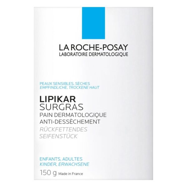 Verpackung eines dermatologischen Rückfettungsseifenstücks für empfindliche, trockene Haut von La Roche-Posay.