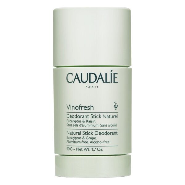 Naturdeo-Stick von Caudalie in mintgrüner Verpackung mit Eukalyptus- und Trauben-Duft, aluminium- und alkoholfrei.