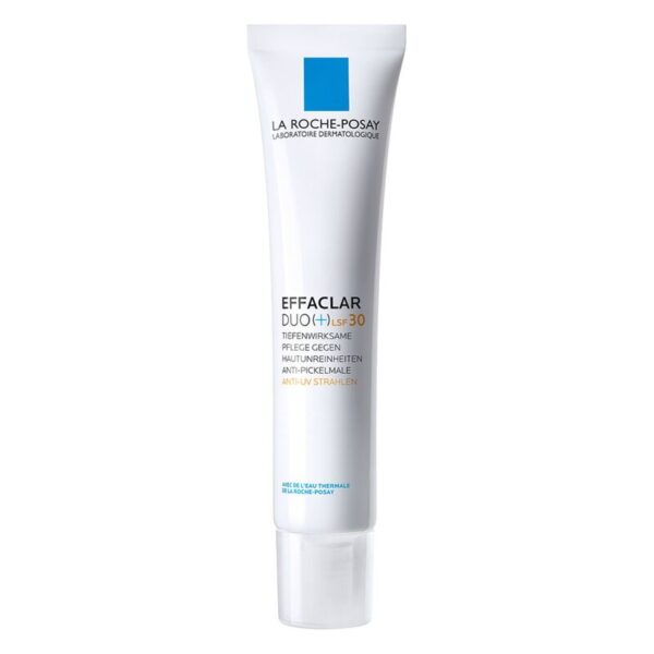 Rohr mit Gesichtscreme von La Roche-Posay, Inhalt zur Behandlung von Unreinheiten, mit UV-Schutz.
