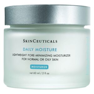 Transparente Creme in einem gläsernen Tiegel mit silbernem Deckel, für normale oder fettige Haut.