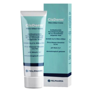 CisDerm Mikro-Silber-Creme in einer Tube, enthält 0,2% Mikro-Silber, für unreine Haut geeignet.